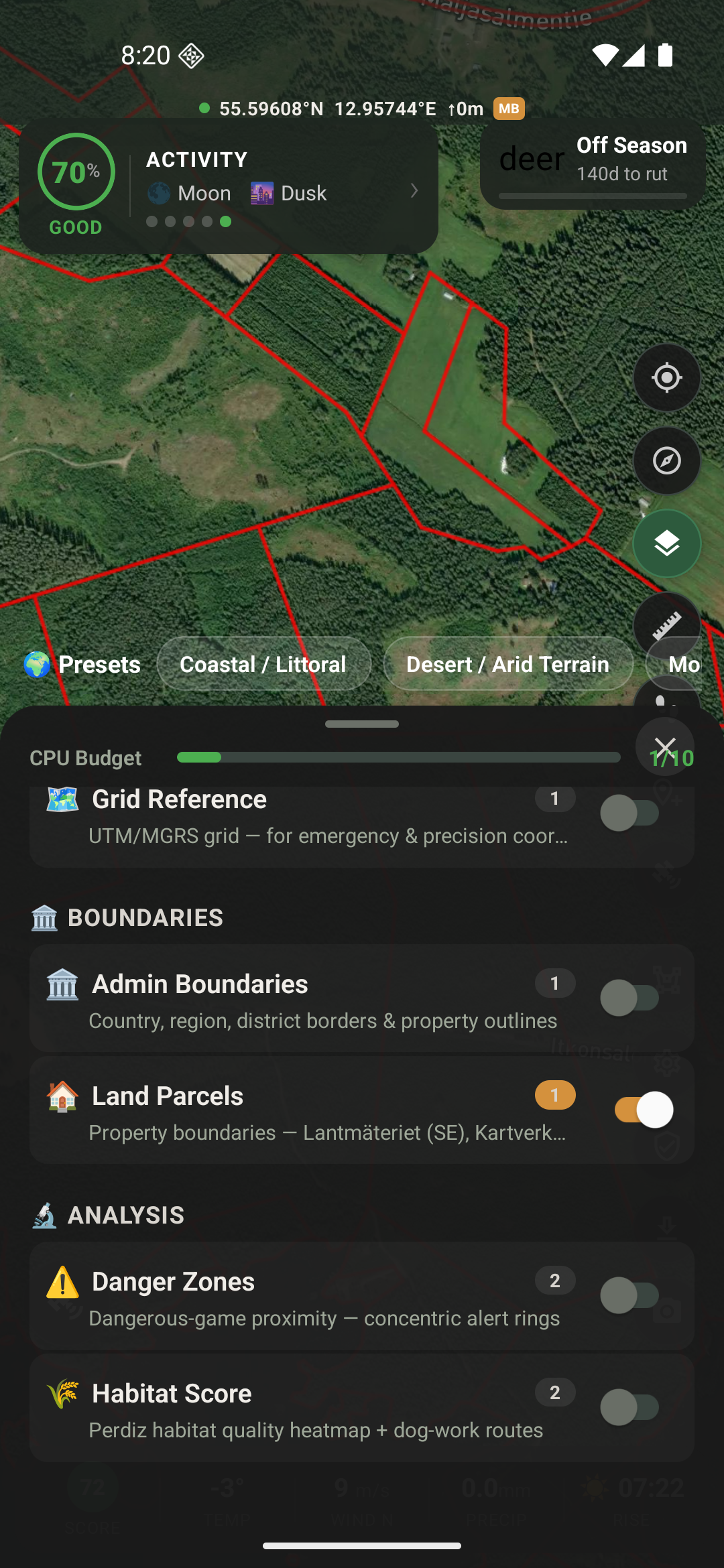 Hunting Map with 20+ Layers